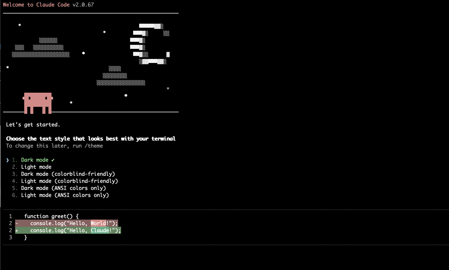 ターミナルテーマ選択