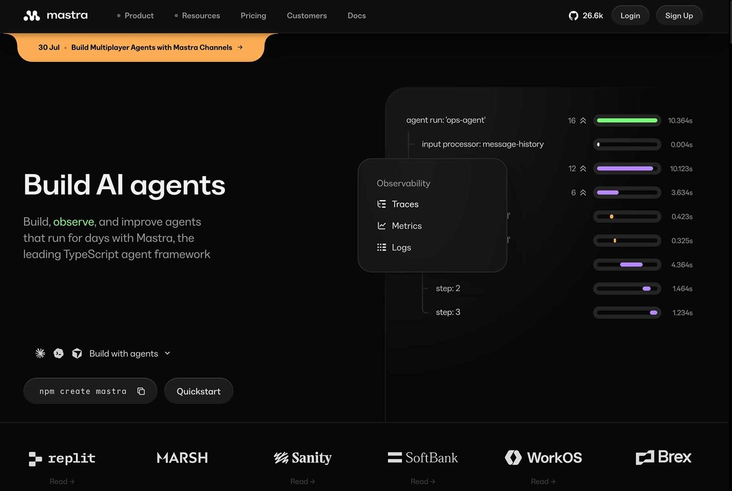Mastraオフィシャルサイトトップページ
