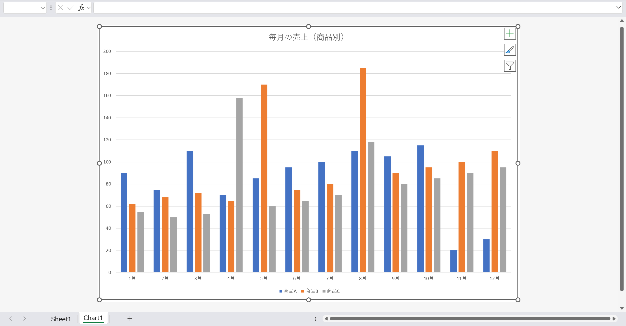 チャートシートを追加する