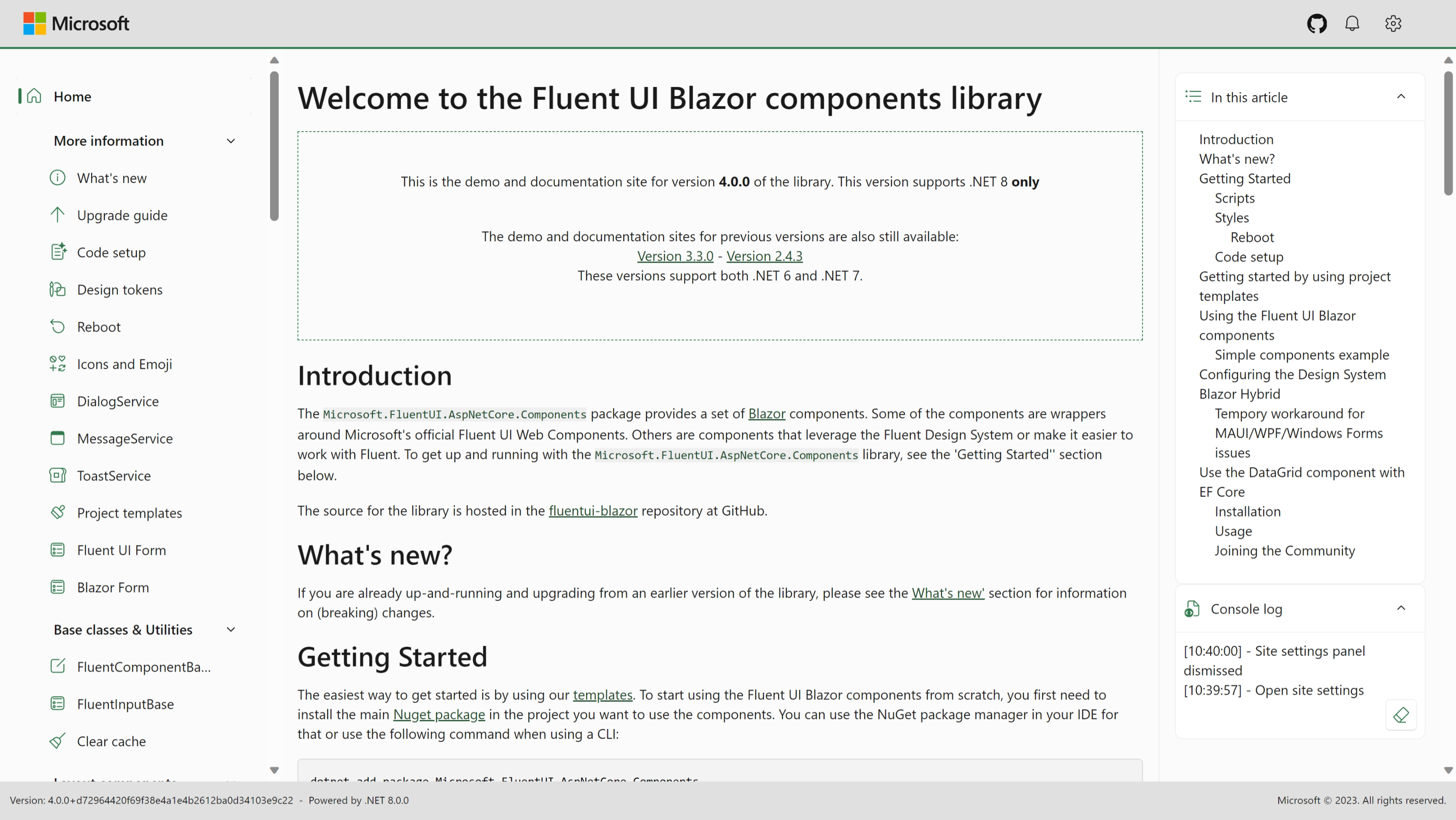 Fluent UI Blazor components