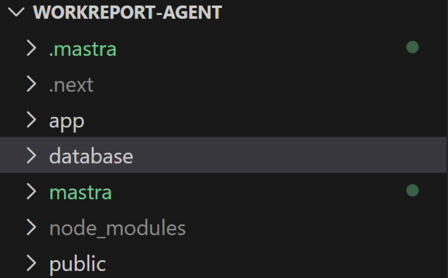 データベースフォルダの作成